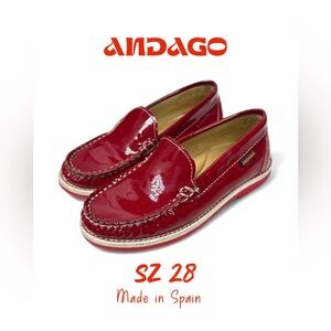 Andago Red Patent Leather Loafers – Size 28 (Made in Spain)